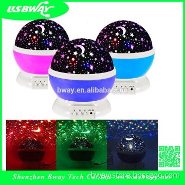 led light projector Novelty 360 Rotating Night Light moon and star projector
